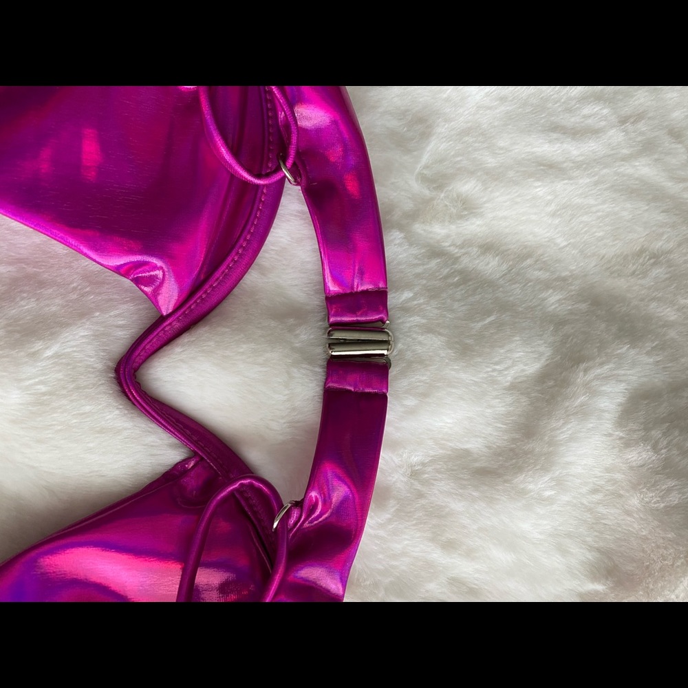 NWT.  RASPBERRY METALLIC SWIRL SEXY BIKINI - Picture 5 of 7